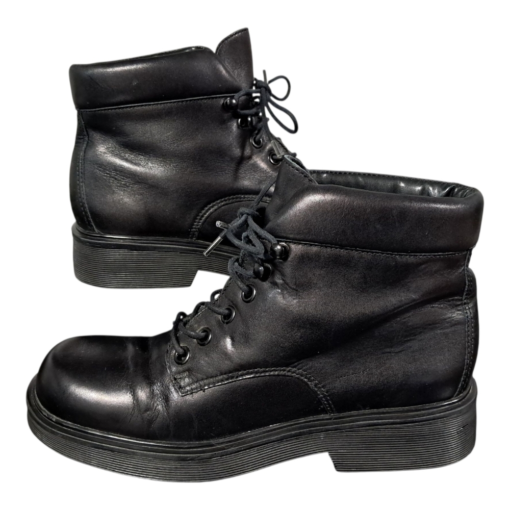 NINE WEST Cloud Nine Black Leather Boots, Women's Size‎ 6